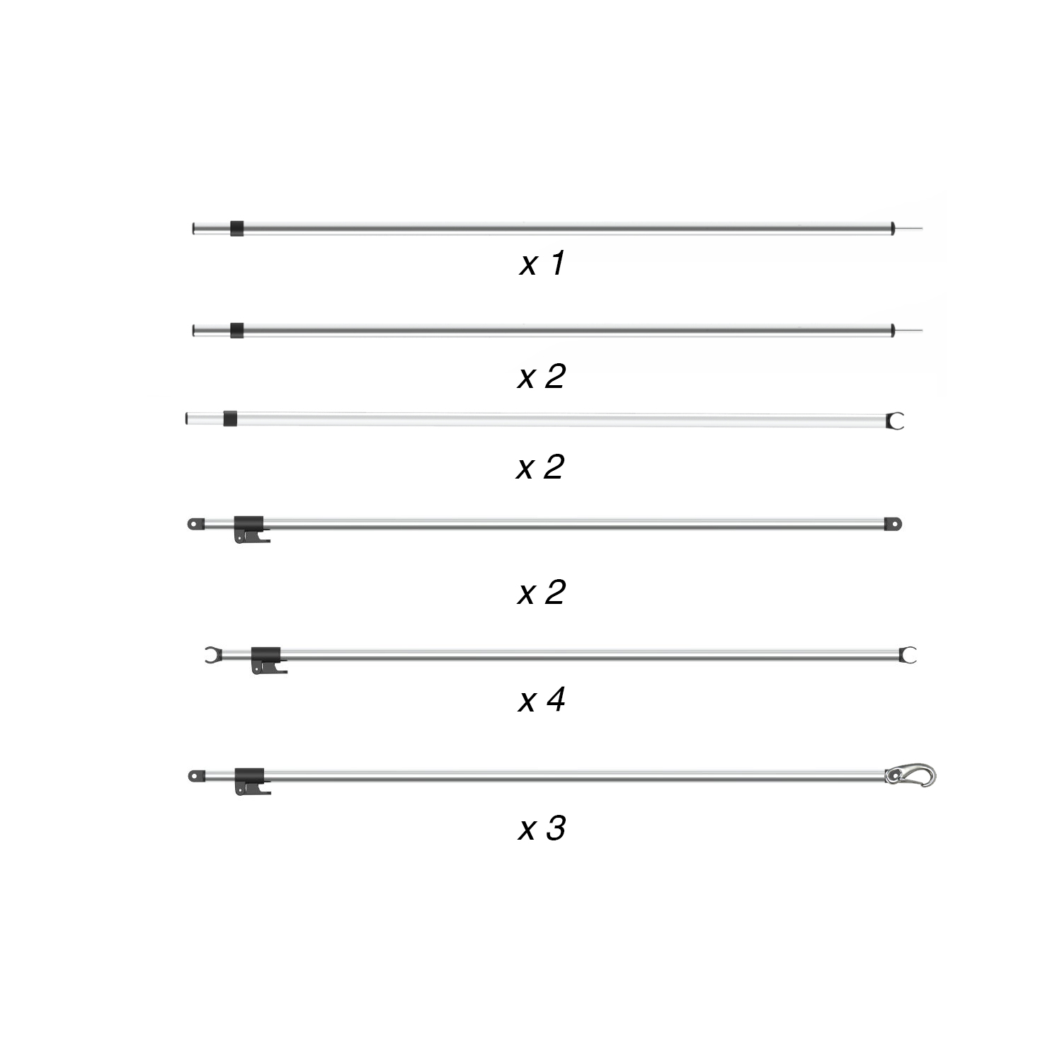 Supex Aluminium Pole Kits to suit Black Series FF Camper Trailers