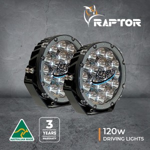 Raptor 120 LED 9″ Driving Light (Pair) 5700K