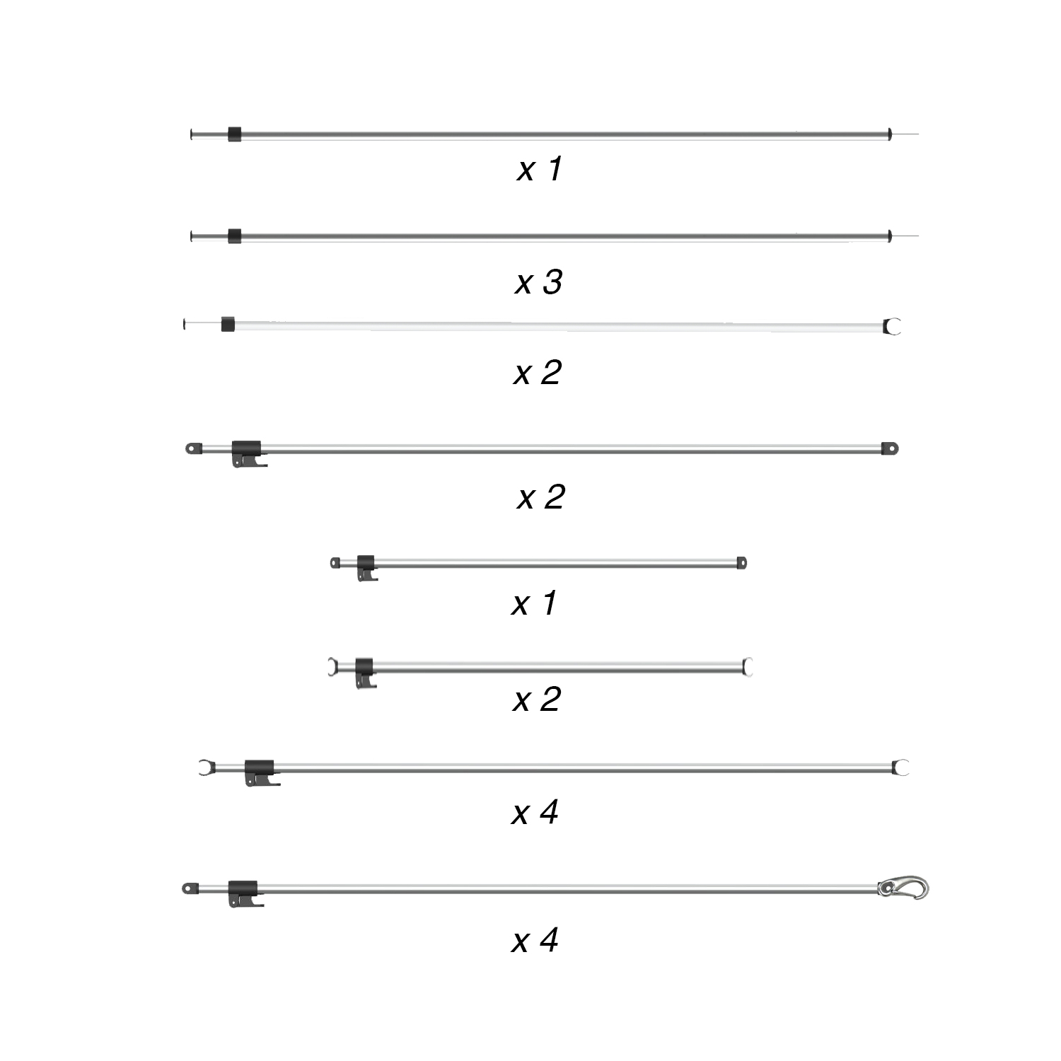 Supex Aluminium Pole Kits to suit Black Series FF Camper Trailers