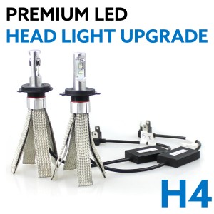 H4 Hi/Low Beam LED Headlight Bulb Globe Upgrade Kit 5700K w/ Canbus